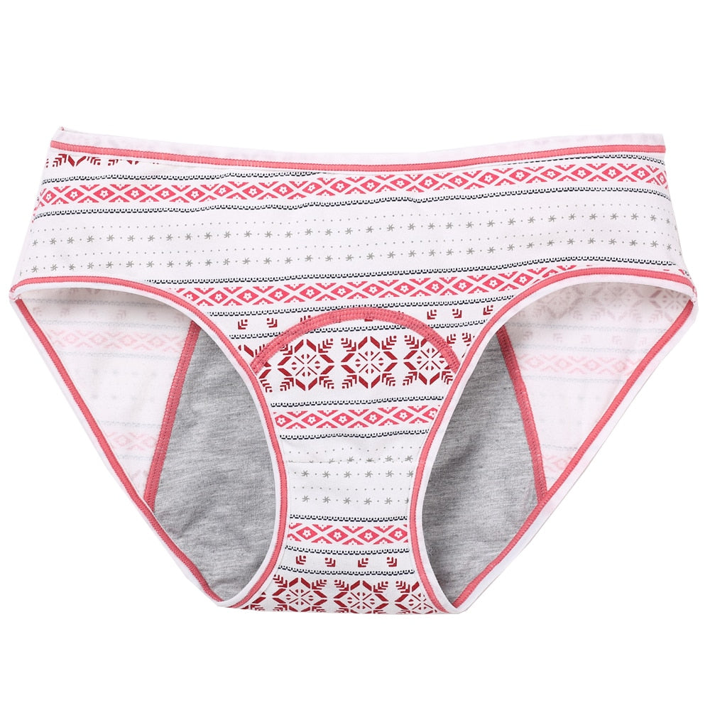 Safe V Leak Proof Menstrual Panties Physiological Pants Women Underwear Period Cotton Waterproof Briefs Flower Printing Female Lingerie