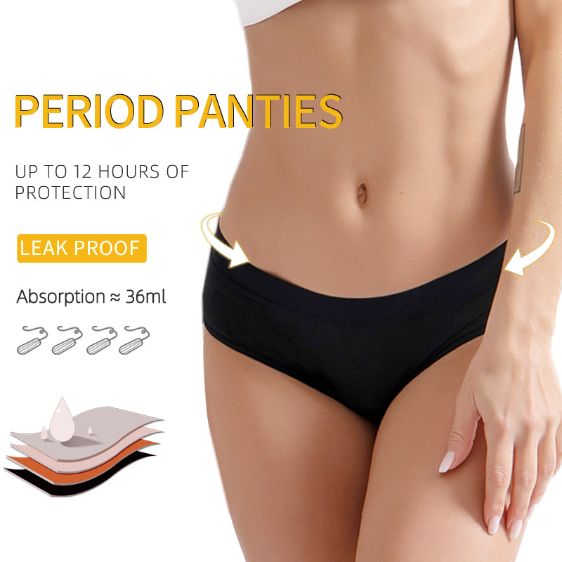 Safe V Menstrual Period Underwear Women Panties Heavy Absorbent Bamboo Period Panties 4 layer Leakproof Menstrual Underwear