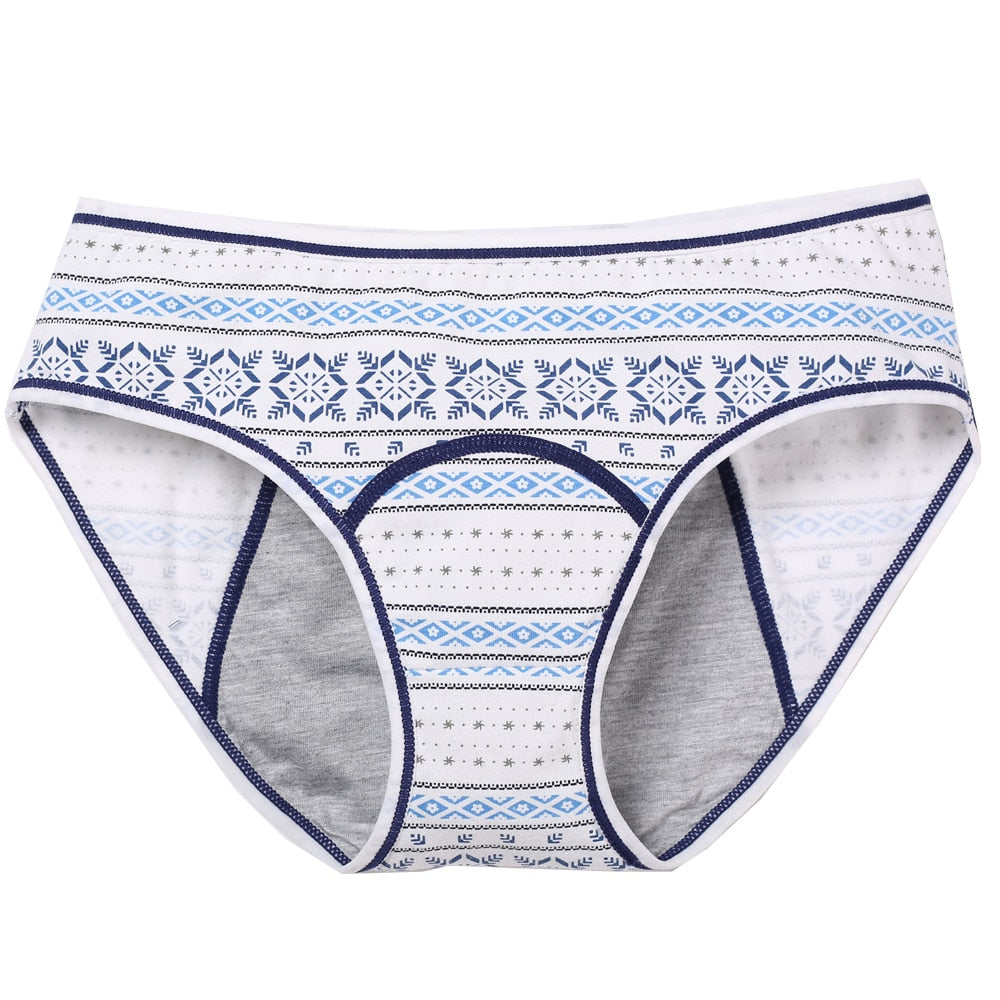 Safe V Leak Proof Menstrual Panties Physiological Pants Women Underwear Period Cotton Waterproof Briefs Flower Printing Female Lingerie