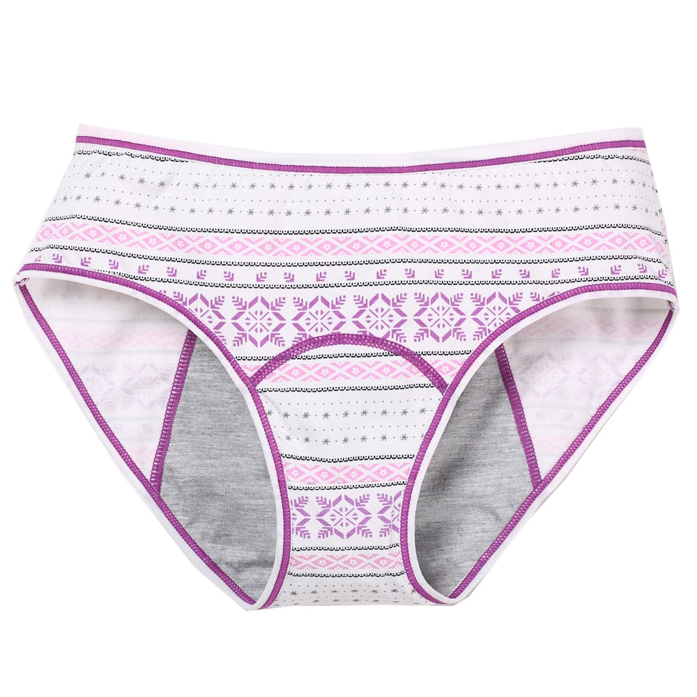 Safe V Leak Proof Menstrual Panties Physiological Pants Women Underwear Period Cotton Waterproof Briefs Flower Printing Female Lingerie