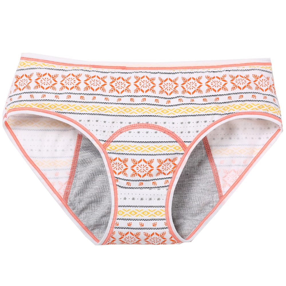 Safe V Leak Proof Menstrual Panties Physiological Pants Women Underwear Period Cotton Waterproof Briefs Flower Printing Female Lingerie