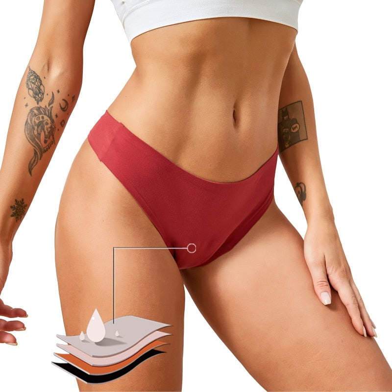 Safe V Women's Sexy Underwear Menstrual Period Brief High-Cut Bikinis Menstrual Leak Proof Underwear for Women 7 Colors Dropshipping